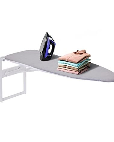 Ivation Wall-Mounted Ironing Board | Foldable 36.2” x 12.2”, Fold Down Ironing Station for Home, Apartment & Dorms, Easy-Release Lever, Removable Cotton Cover, Mounting Hardware Included