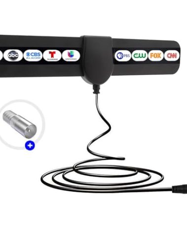 TV Antenna, 2025 New Digital Antenna for Smart TV, Support 360° Reception 4K 1080p All TV's for Local Channels, Smart Switch Amplifier Signal Booster -10.5ft Coax HDTV Cable, Portable Antenna Indoor