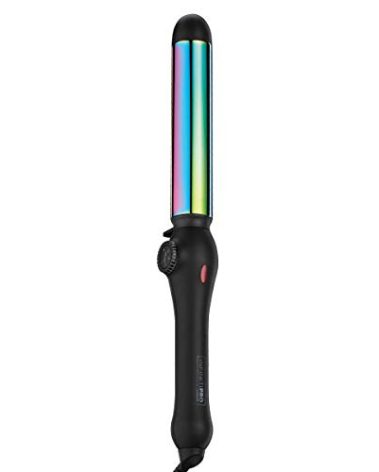 INFINITIPRO BY CONAIR Rainbow Titanium 1 1/4-inch Curling Wand, Straight wand produces flawless waves