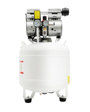 40L/10.57gal Portable Dental Air Compressor, 110V 750W/1HP Medical Air Compressor, Oil Free Lubricated Air Pump, Maximum Work Pressure 8Bar/115PSI, Used for Medical Equipment, Experiments, Dentistry