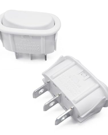 2 Pcs SR561116 Range Hood Rocker Switch Replacement Fit for Broan Nutone Range Hood White Range Hood Fan & Light Switch Kit