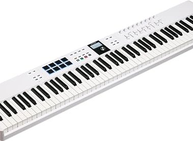 Arturia KeyLab Essential 88 mk3 — 88 key USB MIDI Controller Keyboard with Analog Lab V Software Included, White