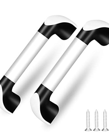 ESUDNT White Grab Handles for Truck, Automotive, RV Entry Handle Grab Bar, Door Bar Assist Handle (2 Pack, Come with Screws, Thickened Aluminum)
