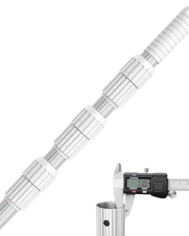 ARLBA Upgraded Professional 16.5 Feet Swimming Pool Pole Telescopic Aluminum Thicken 1.30mm Adjustable Fits Skimmer Net Rake Vacuum Head Brush Pool Cleaning Equipment Heavy Duty -Universal Fit 1-1/4