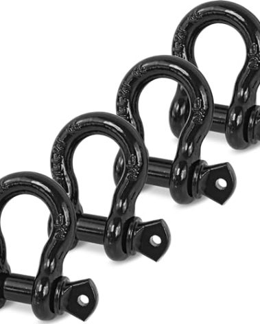 Digank D Ring Shackles, 1/2" Clevis Shackle with 9/16" Screw Pin 26,400Ibs Break Strength, Rugged Off Winch Shackle Heavy Duty Shakcles (Black) Accessories for Jeep Pickup Trucks SUV Trailer ATV UTV