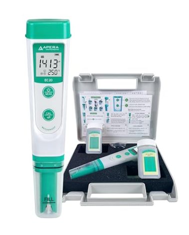 Apera Instruments Value Series EC20 Conductivity (EC) Pocket Tester Kit, ±1% F.S Accuracy in 0 to 20 mS/cm, BPB Sensor