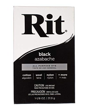 All Purpose Concentrated Rit Dye Powder Single Pack for Clothing, Décor, and Crafts – Black