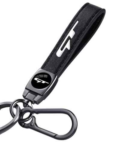 Annloysky Black Leather Metal Car Keychain Keyring Compatible with Kia K3 Forte Cerato 2021-2024 GT Cars Accessories