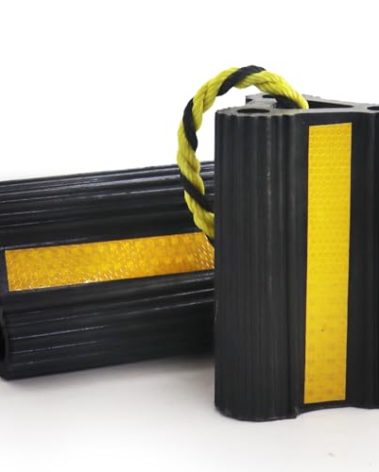 WECARLLE Wheel Chocks [1pair/2pack with Rope] for RV Trailer Camper Truck Car and Aircraft, Versatile Heavy Duty Rubber Wheel Chocks Block with 3 Reflective Strips, Tire Wheel Immobilizers & Chocks