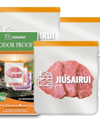JIUSAIRUI Odor Proof Bear Bags for Food Backpacking: 3Pack Reusable Bear Proof Food Storage Designed to Use with Bear Canister for Backpacking fit Camping Hiking Water Sports