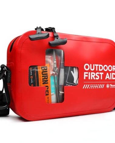 152 PCS Waterproof First Aid Kit, Portable Small Boat Dry Bag Bug Out Bags, Emergency Medical Kit Ideal for Boating, Camping, Fishing, Kayaking, Floating, Red