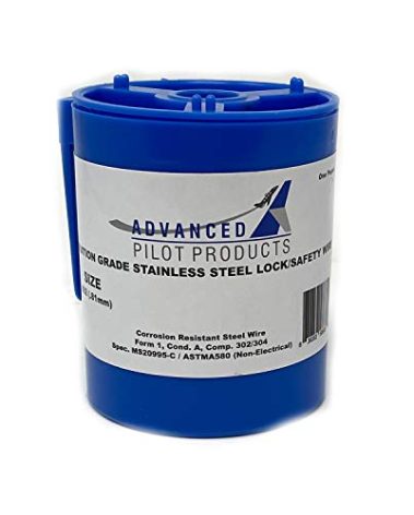 ADVANCED PILOT PRODUCTS APP - Aviation Grade Stainless Steel Safety/Lock Wire | MS20995C | ASTMA580 | 302/304 (.032" Dia - 1lb)