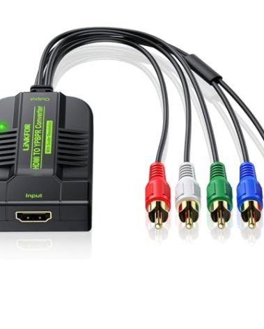 LiNKFOR 1080P HDMI to Component Converter HDMI to YPbPr Converter HDMI to Video Adapter HDMI to 5RCA RGB YPbPr Converter for HDTV box Apple TV PC PS3 Roku Blu-Ray DVD