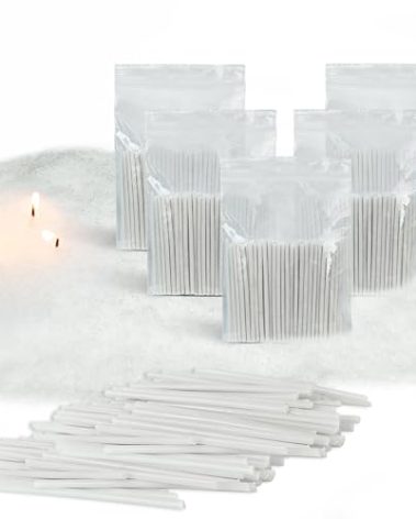 500-Pack Pearled Candle Cotton Wicks for Sand Candles Making - 2 Inch MANNYCOM Metal-Free and Lead-Free Refill Sand Wax Wick for Making DIY (White)