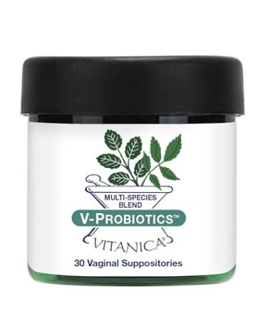 Vitanica V-Probiotics - Probiotics for Women - Vaginal Suppositories with Lactobacillus Rhamnosus, Gasseri & More - Women's Health Supplement - Pro Logo - 30 Vaginal Suppositories
