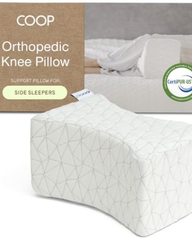 Coop Home Goods Leg Support & Knee Pillow for Side Sleeper, Adjustable Soft Orthopedic Leg Pillow for Sleeping, Pregnancy, Sciatica, Back, Hip and Joint Support with Washable Cover