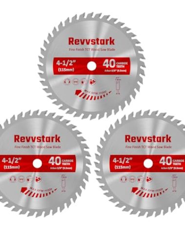 3 Pack 4 1/2 in 40T Circular Saw Blade Carbide Tipped Teeth, Compact TCT Saw Blades for Cutting Various Wood, Plastic and Composite Materials, 3/8" Arbor, Fit Dewalt Craftsman Ryobi Milwaukee