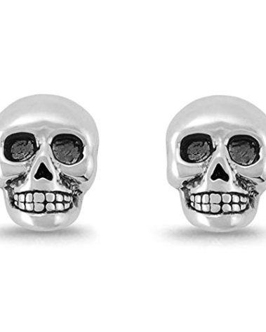Boma Jewelry Sterling Silver Skull Skeleton Stud Earrings