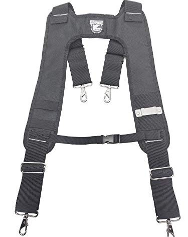 Gatorback B616 Deluxe Suspender Harness V2 w/Molded Air Channel Shoulder & Neck Padding, Chest Strap & Metal Spring Hooks For Tool Belts (Suspenders)