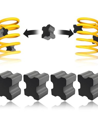 4PCS Rubber Coil Spring Spacers,Heavy Duty Front Coil Spring Booster Kit for 1" to 1.5" Coil Spring Lift,Universal Rubber Lift Blocks Car Accessories for Most Cars Trucks SUVs (4PCS)