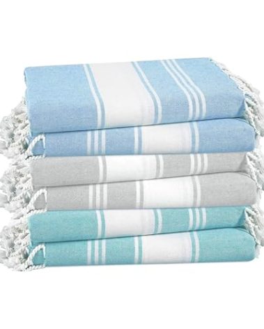 LANE LINEN Beach Towels 6 Pack, Bulk Beach Towels Oversized, Pool Towels for Adults, Pre-Washed, Sand Free Beach Towel, Fast Drying Beach Towel, 39"x71" - Classic Color