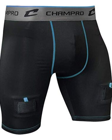 Champro Mens Crease Hockey Compression Jock Short, Black, Medium