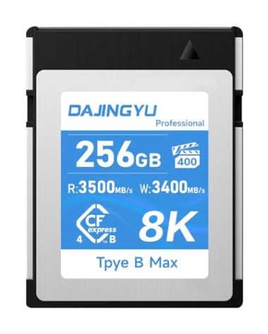 256GB CFexpress 4.0Type B Memory Cards for 8K RAW Photo and Video Recording Compatible with Nikon R5/R5C/Z8/Z9 Canon Cameras up to 3500MB/s Write,3400MB/s Read