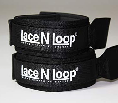 Lace N Loop Straps (Pair) - Lace-Up Boxing Glove Converter (Black (White Logo))
