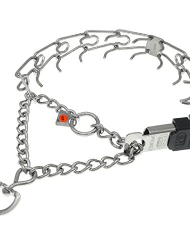 Herm Sprenger Stainless Steel Dog Collar with Quick Release ClicLock Buckle for Small Medium Large Dogs Training Collar for Dogs Made in Germany (23in x 3.2mm)