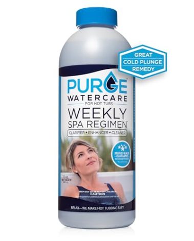 Purge Watercare 3in1 Weekly Hot Tub Cleaner & Cold Plunge Water Treatment - Cleaner, Clarifier, Enhancer - Standard & Inflatable Spa & Cold Plunge - Spa Chemicals Fresh Clean Water - Made in USA 32oz