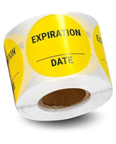 300 Count - Expiration Date Stickers, 1.5 inch Circle Dot Small Blank Food Date Labels for Food Containers/Freezer Storage/Restaurants/FoodSaver/Service Prep