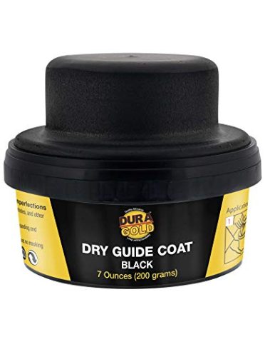 Dura-Gold Premium Black Dry Guide Coat Kit, 7 Ounces (200 Grams) - Powder that Instantly Highlights Auto Bodyshop Repair Surface Imperfections, Identify Body Filler Pinholes, Sanding Scratches Defects