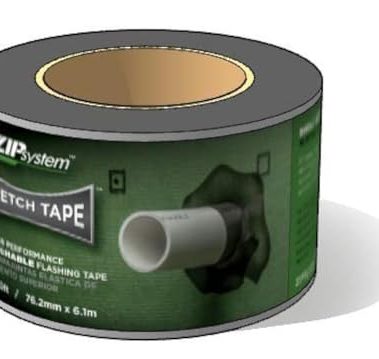 ZIP System Huber Stretch Tape | Self-Adhesive Flexible Flashing for Doors-Windows (3" x 20')