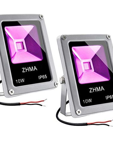 LED Black Light, ZHMA 10W 12v Blackight 2 Pack, 12v Black Light IP65 Waterproof for Glow in The Dark, Blacklight Party, Body Paint, Fluorescent Poster, Neon Glow