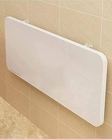 CYGJSYEA Wall Mounted Folding Table,White Floating Desk for Small Spaces,Stainless Steel Bracket Laundry Folding Table,Wall Folding Desk,Home Bars and Dining Establishments(80x40cm/31.5"x15.7")