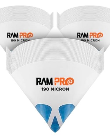 Paint Strainers - 190 Micron Paint Filter, (250 Pack) Ultra-Fine Paint Filter Strainer - Pure Blue Nylon Mesh - Premium Grade Paint Strainers Paper Cone - Great for All Painting Projects by Ram-Pro