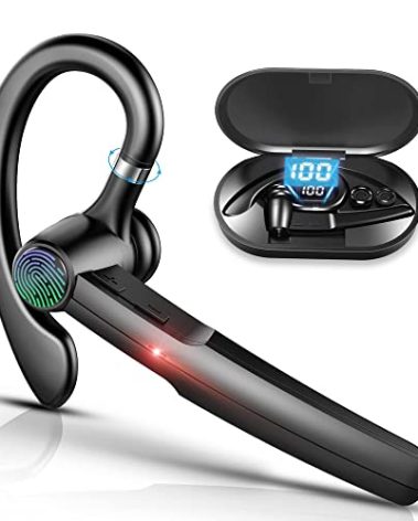 Bluetooth Headset with Microphone,48Hrs V5.3 Handsfree Wireless Headset Bluetooth Earpiece for Cell Phone/Business/Office/Driving/Trucker Driver,Bluetooth Headphones Earbuds for iPhone Android Samsung