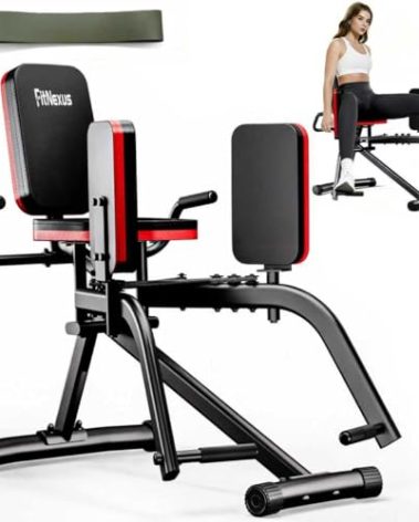 FitNexus Hip Abductor Machine for Women/Men, Compact Glute Machine & Leg Exercise Equipment with Resistance Band, 6-Level Adjustable Booty Builder for Home Gym, Ultra Quiet, 360° Adjustable Leg Pads