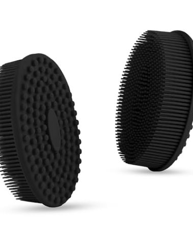 Avalon Care Silicone Body Scrubber - Dual-Sided for Scrubbing & Massaging, Exfoliating Body Scrubber Loofah for Women (Black)