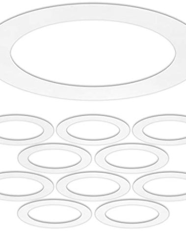 10 Pack Gloss White Goof Trim Ring for 8" Inch Recessed Can Lighting Down Light, Outer Diameter 8.6 Inches, Inner Diameter 6.2 Inches