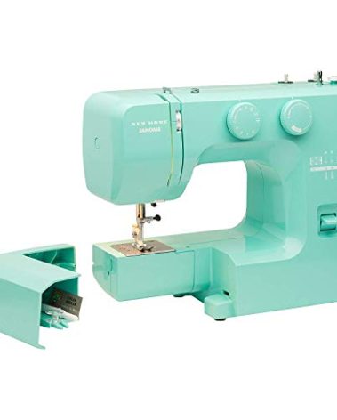 Janome Arctic Crystal Easy-to-Use Sewing Machine with Interior Metal Frame, Bobbin Diagram, Tutorial Videos, Made with Beginners in Mind!, Turquiose