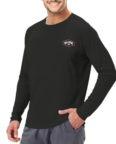 Billabong Rash Guard for Men UPF 50+ Big and Tall Swim Long & Short Sleeve Shirt Black, 4X