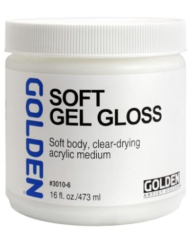 GOLDEN Soft Gel Gloss, 16 fl. oz. Jar, Professional Acrylic Gel Medium, Transparent