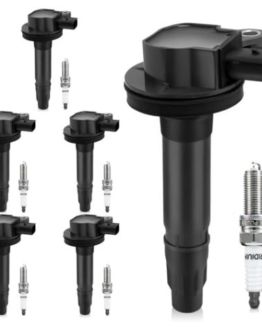 Set of 6 Ignition Coil Pack UF553 and Iridium Spark Plugs 6509 Fits for 3.7 3.5 V6 Ford Edge Explorer F-150 Flex Mustang Taurus Transit Lincoln MKZ MKX MKS MKT 2013 2014 2015 2016 2017 2018