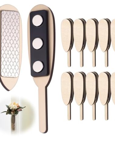 Colingmill 10 Pairs Floral Boutonniere Magnets DIY Clip-on Boutonniere Pins Corsage Holder for Men Bride Groom Wedding Business Buttonhole Flowers Making Accessories (Wood)