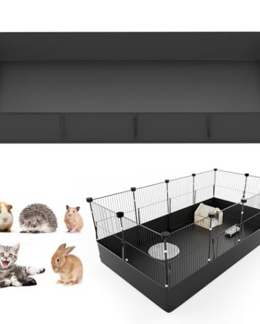 Tresbro Guinea Pig Cage Liner with One-Hand Release Hook & Thickened Corner, 48''L x 24''W Waterproof & Washable Mat (Without Cage) for C&C Grids Guinea Pig Hedgehog Bunny Habitat, Rabbit Cage Liner