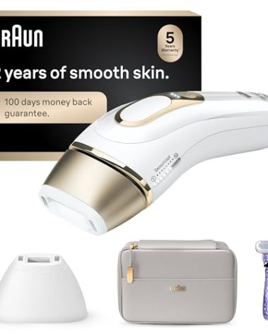 Braun IPL Silk·Expert Pro 5 PL5157 Latest Generation IPL, Permanent Visible Hair Reduction, at-Home Hair Removal System with Soft Pouch and Precision Head