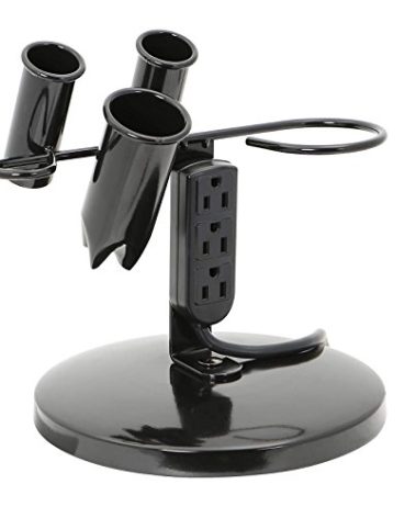 Saloniture Tabletop Blow Dryer & Hair Iron Holder - Salon Appliance Stand w/ 3 Outlets
