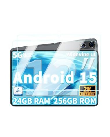 UYRUREL Screen Protector for QDDQ TAB9 12 Inch Tablet Android 15 Tablets, Anti-Scratch 9H Hardness Touch Sensitive 2.5D Rounded Edges Bubble Free Easy to Install,2 Pack.