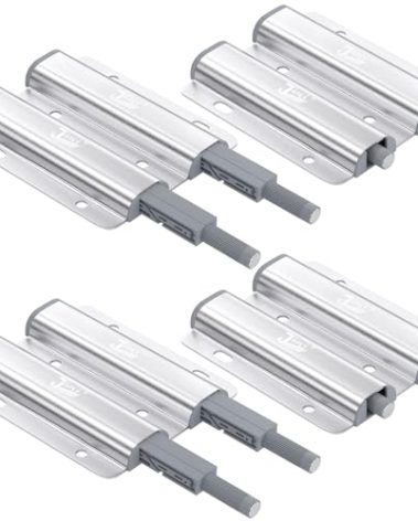 Jiayi Push Catch Metal Heavy Duty 4 Pack Double Push to Open Door Latch Touch Latches Kitchen Door Push Release Latch for Drawer Closure Door Catches Double Push Open Cabinet Hardware